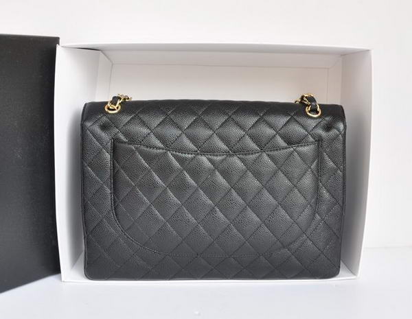 Chanel A47600 Black Original Caviar Leather Jumbo Flap Bag Gold Chanel A47600 Black Original Caviar Leather Jumbo Flap Bag Gold
