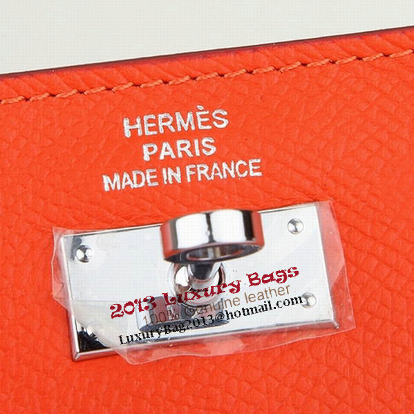 Hermes Kelly Original Saffiano Leather Bi-Fold Wallet A708 Orange Hermes Kelly Original Saffiano Leather Bi-Fold Wallet A708 Orange