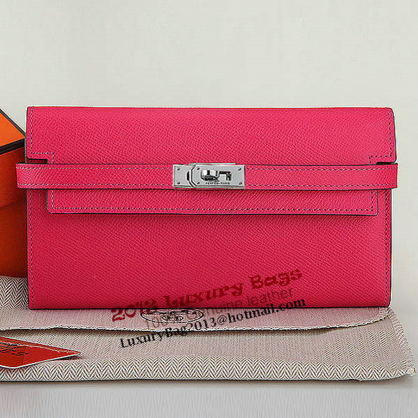 Hermes Kelly Original Saffiano Leather Bi-Fold Wallet A708 Peach Hermes Kelly Original Saffiano Leather Bi-Fold Wallet A708 Peach