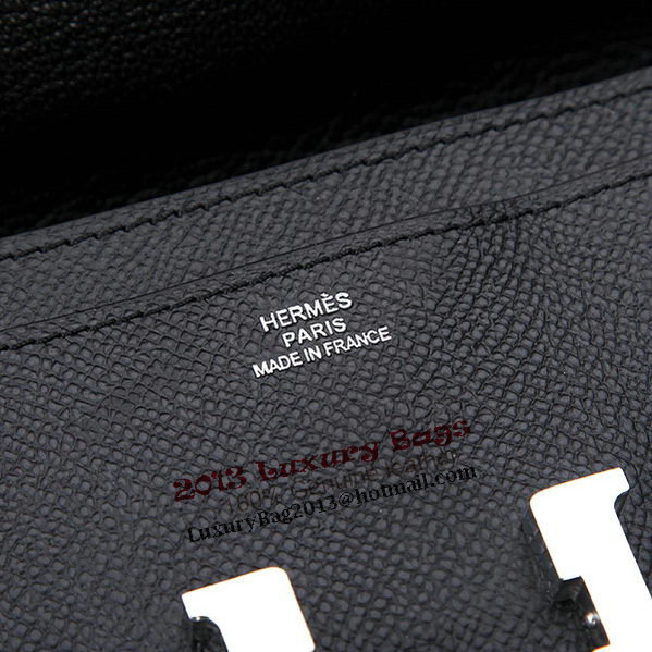 Hermes Constance Long Wallets Original Calfskin Leather A909 Black Hermes Constance Long Wallets Original Calfskin Leather A909 Black