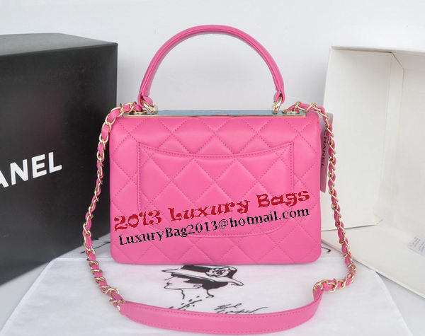 Chanel Classic Top Handle Bag Original Sheepskin Leather CHA92236 Rose Chanel Classic Top Handle Bag Original Sheepskin Leather CHA92236 Rose