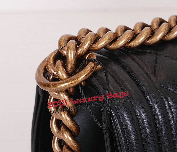 Le Boy Chanel Flap Shoulder Bag Black Sheepskin Leather CHA67086 Gold Le Boy Chanel Flap Shoulder Bag Black Sheepskin Leather CHA67086 Gold