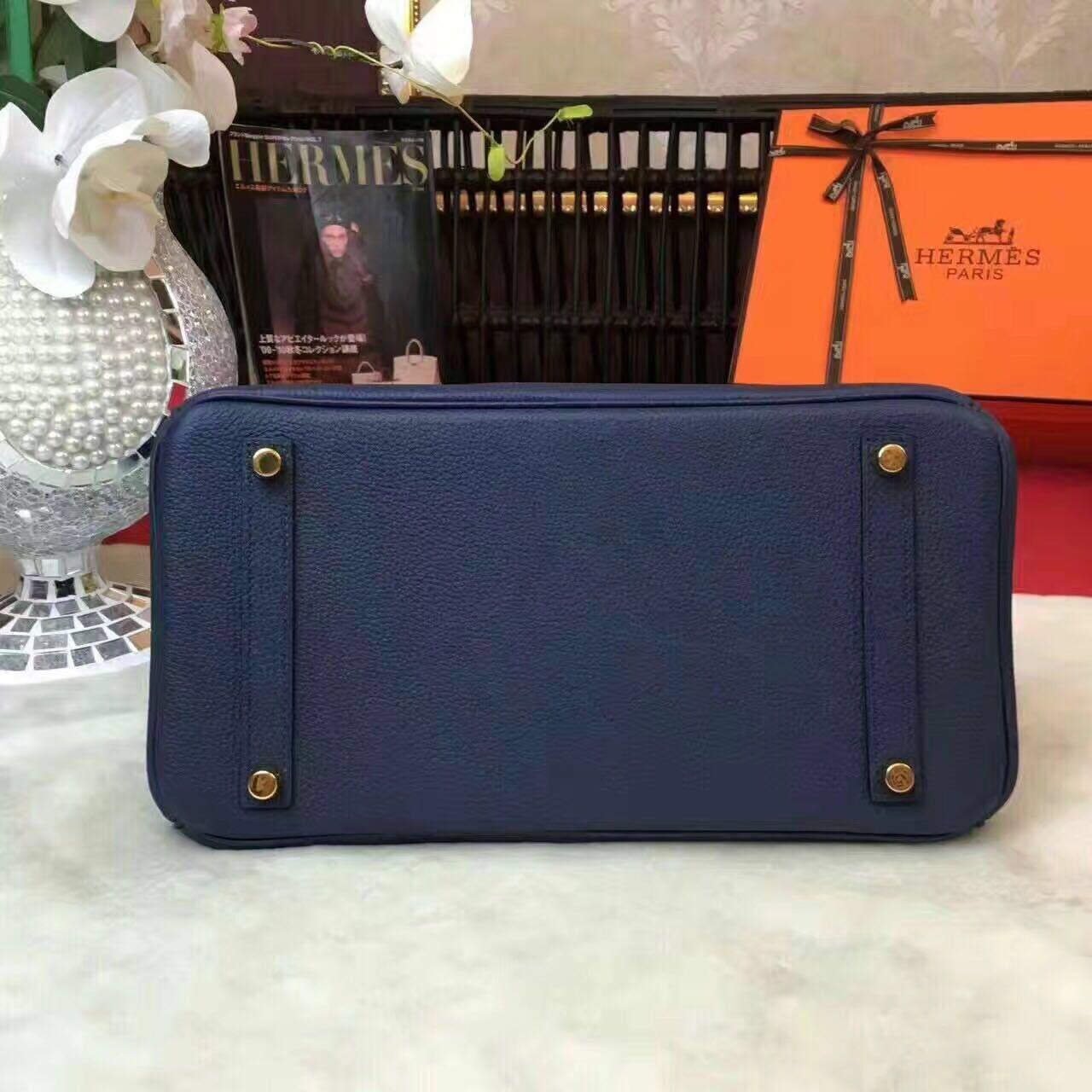 Hermes Birkin Bag Original Leather 17825 Blue Hermes Birkin Bag Original Leather 17825 Blue