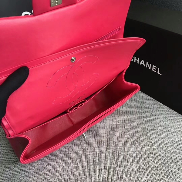 Chanel Flap Shoulder Bags Pink Original Lambskin Leather CF1113 Silver Chanel Flap Shoulder Bags Pink Original Lambskin Leather CF1113 Silver