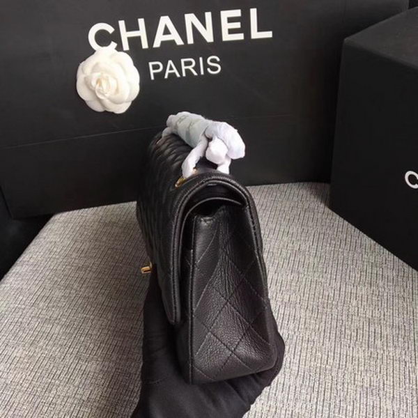 Chanel 2.55 Series Flap Bags Black Original Deerskin A1112 Gold Chanel 2.55 Series Flap Bags Black Original Deerskin A1112 Gold