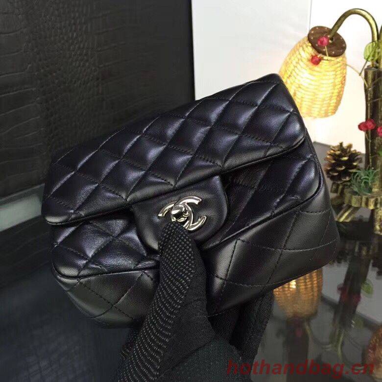 Chanel Classic MINI Flap Bag Original Sheepskin Leather A1115 Black Sliver Chain Chanel Classic MINI Flap Bag Original Sheepskin Leather A1115 Black Sliver Chain