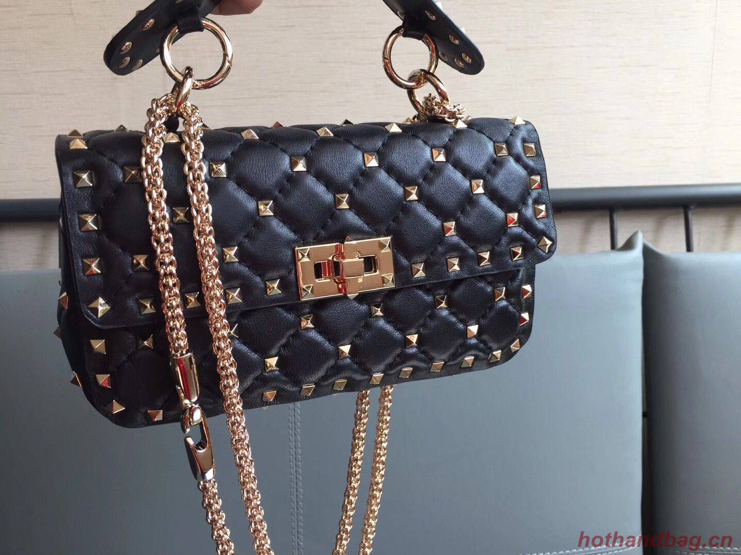 VALENTINO leather bag 0051 black VALENTINO leather bag 0051 black