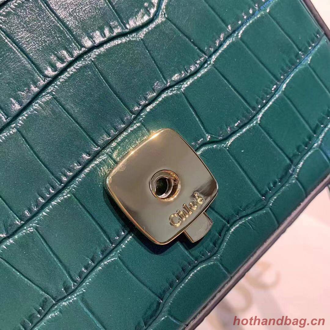 Chloe Original Crocodile skin Leather Top Handle Small Bag 3S030 Black Chloe Original Crocodile skin Leather Top Handle Small Bag 3S030 Black