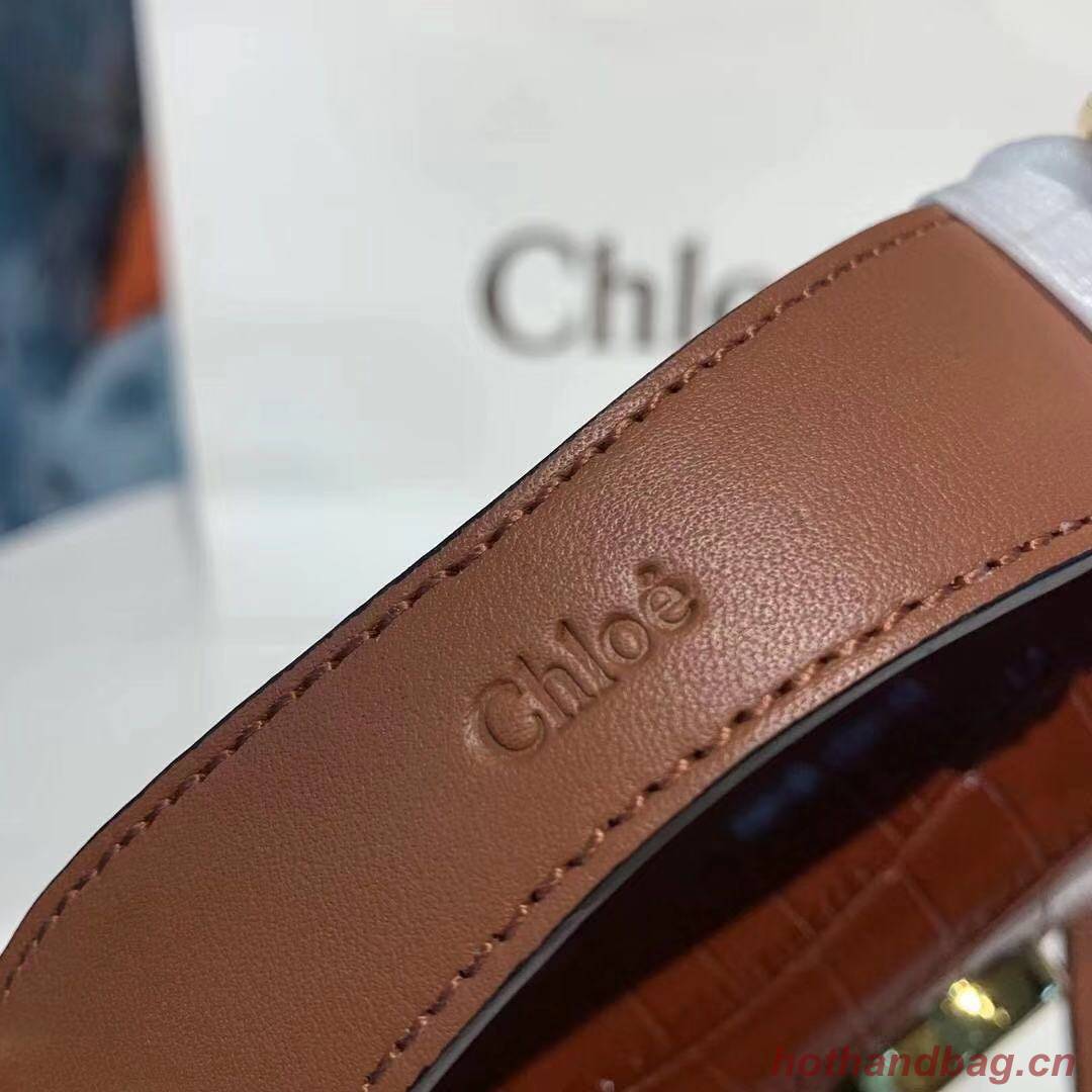 Chloe Original Crocodile skin Leather Top Handle Small Bag 3S030 brown Chloe Original Crocodile skin Leather Top Handle Small Bag 3S030 brown
