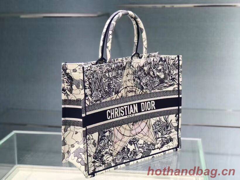 DIOR BOOK TOTE EMBROIDERED CANVAS BAG C1286-16 DIOR BOOK TOTE EMBROIDERED CANVAS BAG C1286-16