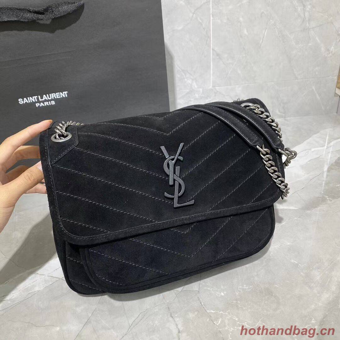 SAINT LAURENTNIKI MEDIUM IN SUEDE AND SMOOTH LEATHER 498894 black SAINT LAURENTNIKI MEDIUM IN SUEDE AND SMOOTH LEATHER 498894 black