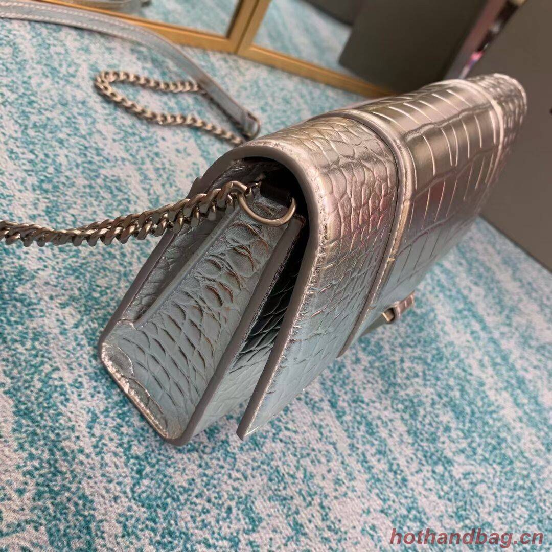 Balenciaga HOURGLASS CHAIN BAG B164497 Silver Balenciaga HOURGLASS CHAIN BAG B164497 Silver