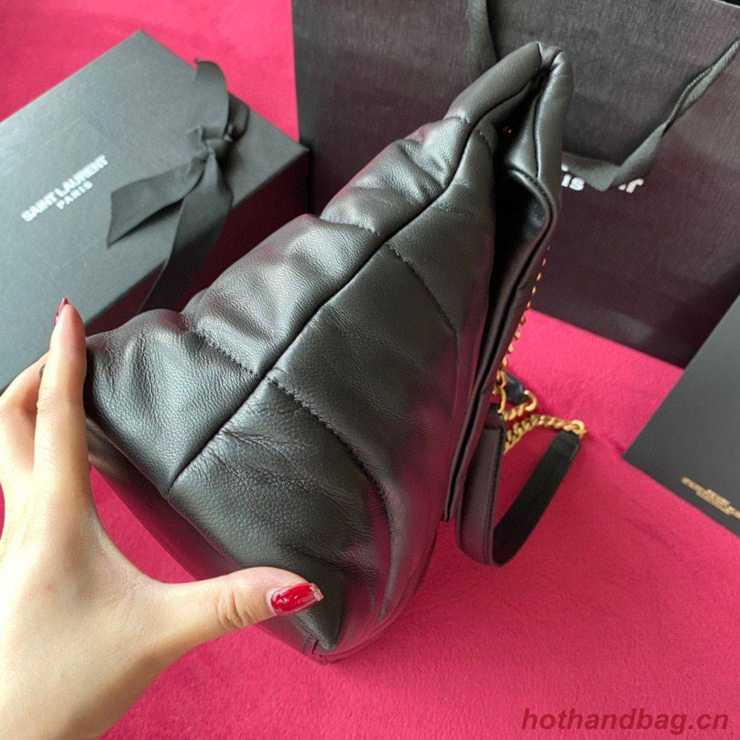 Yves Saint Laurent LOULOU PUFFER IN QUILTED CRINKLED MATTE LEATHER MEDIUM BAG Y577475 Black Gold hardware Yves Saint Laurent LOULOU PUFFER IN QUILTED CRINKLED MATTE LEATHER MEDIUM BAG Y577475 Black Gold hardware