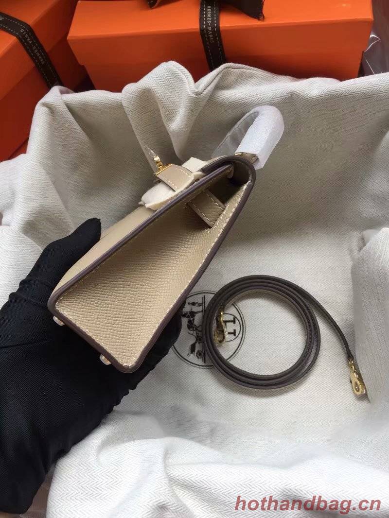 Hermes Kelly 19cm Shoulder Bags Epsom Leather KL19 grey Hermes Kelly 19cm Shoulder Bags Epsom Leather KL19 grey