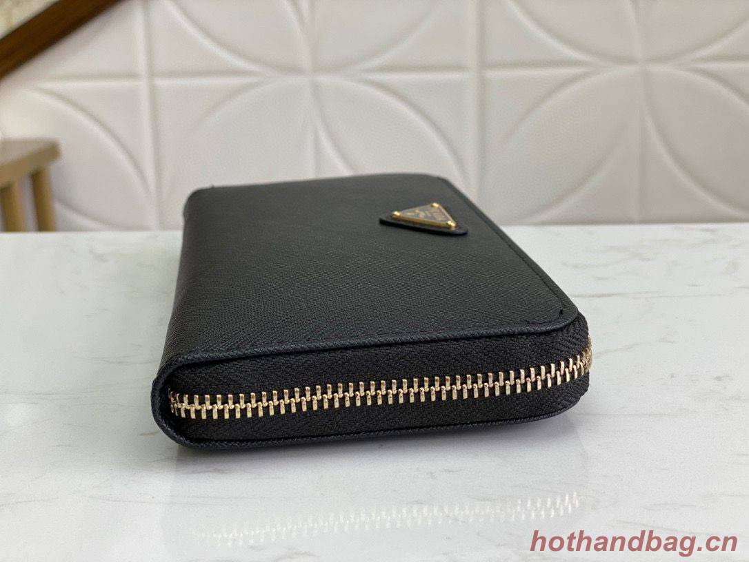 Prada Leather Large Zippy Wallets 1ML506 Black Prada Leather Large Zippy Wallets 1ML506 Black