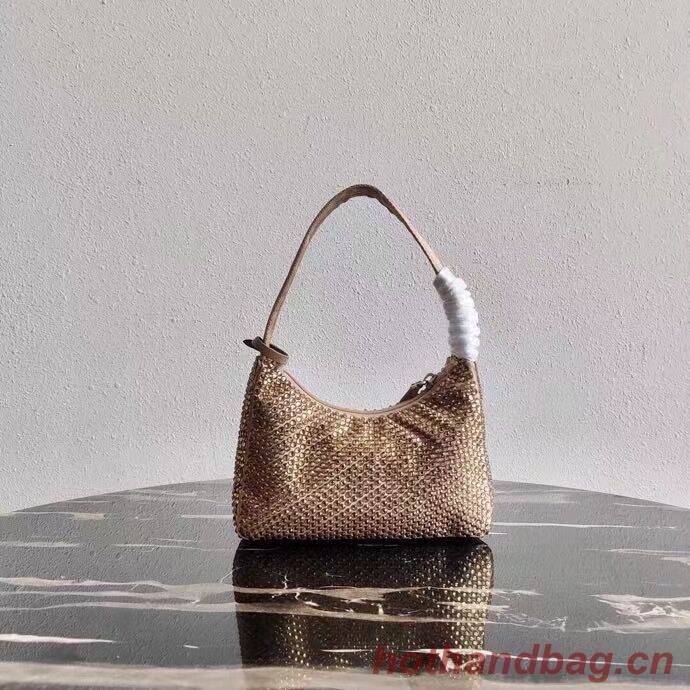 Prada Satin mini-bag with artificial crystals 1BE515 Biscuits Prada Satin mini-bag with artificial crystals 1BE515 Biscuits