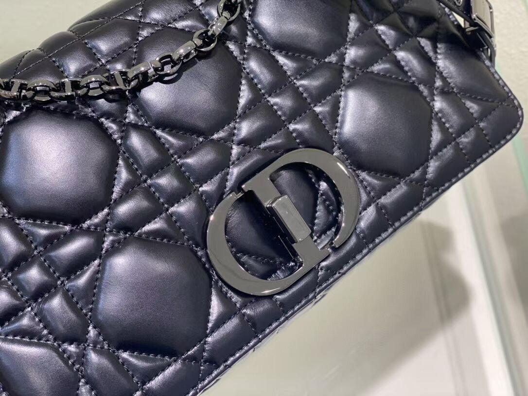 LARGE DIOR CARO BAG Gradient Cannage Lambskin M9243E black LARGE DIOR CARO BAG Gradient Cannage Lambskin M9243E black