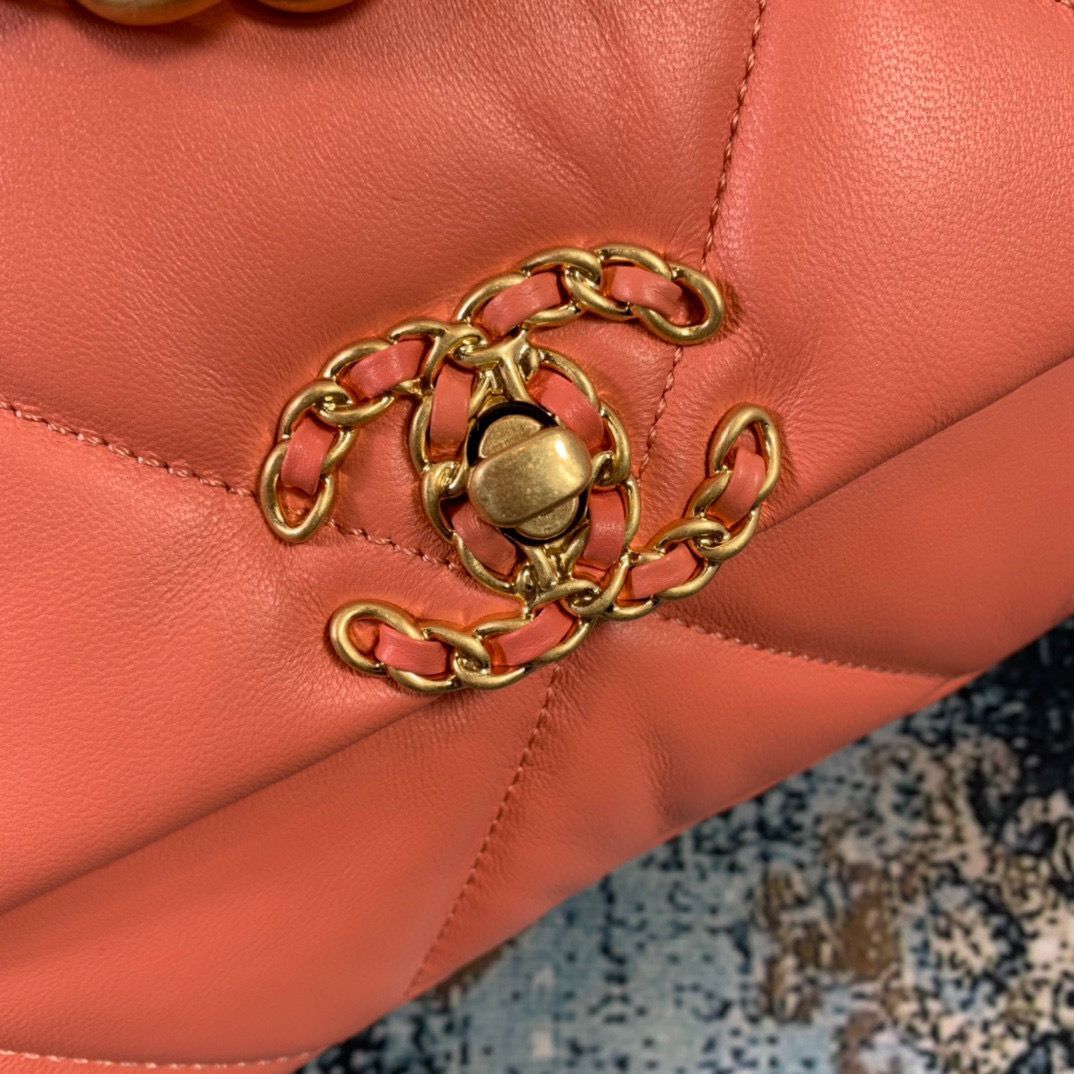 Chanel 19 flap bag Original Leather AS1160 AS1161 AS1162 Coral Chanel 19 flap bag Original Leather AS1160 AS1161 AS1162 Coral