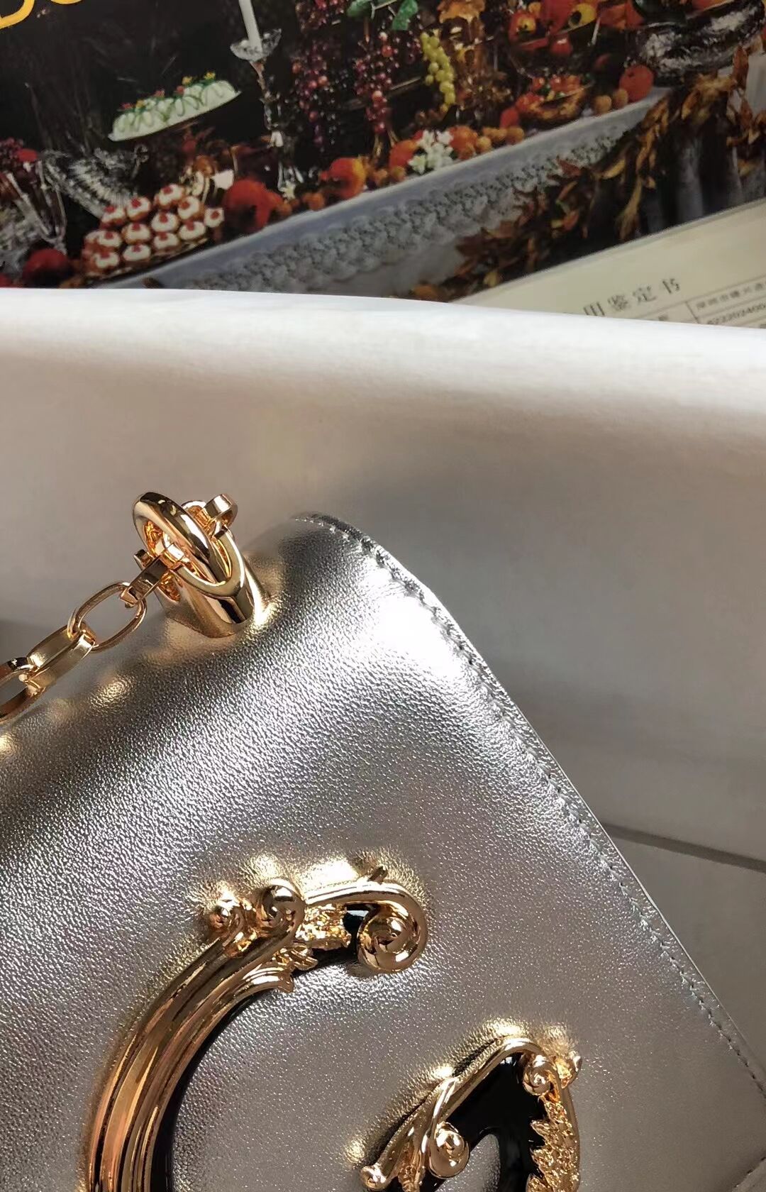 Dolce & Gabbana Origianl Leather Shoulder Bag 4006 silver Dolce & Gabbana Origianl Leather Shoulder Bag 4006 silver
