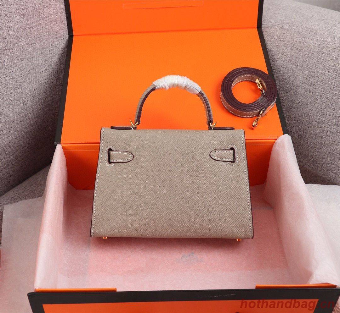 Hermes Kelly 20cm Tote Bag Original Epsom Leather KL20 Gray Hermes Kelly 20cm Tote Bag Original Epsom Leather KL20 Gray