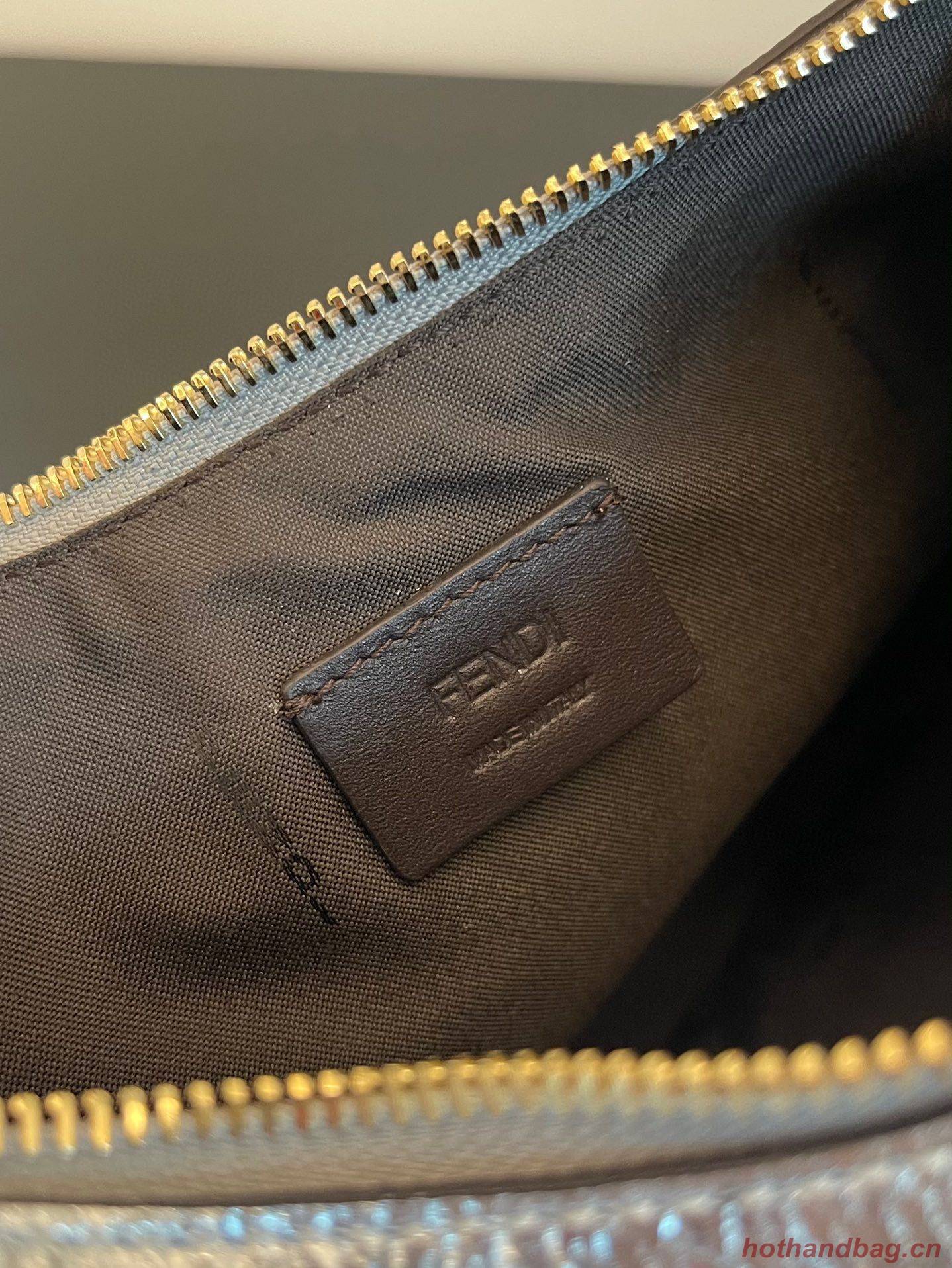 Fendi Praphy Original Leather Big Logo Bag 80056M Silver Fendi Praphy Original Leather Big Logo Bag 80056M Silver