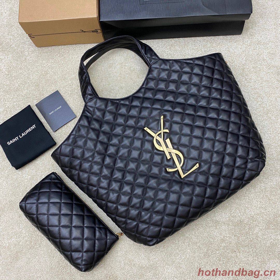 Yves Saint Laurent ICARE MAXI SHOPPING BAG IN QUILTED LAMBSKIN 698651 Black Yves Saint Laurent ICARE MAXI SHOPPING BAG IN QUILTED LAMBSKIN 698651 Black