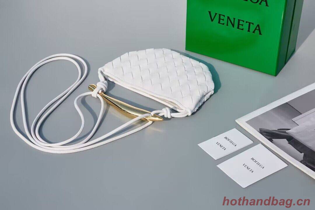 Bottega Veneta Sardine Intrecciato Gold Hardware Handle Bag 744267 White Bottega Veneta Sardine Intrecciato Gold Hardware Handle Bag 744267 White