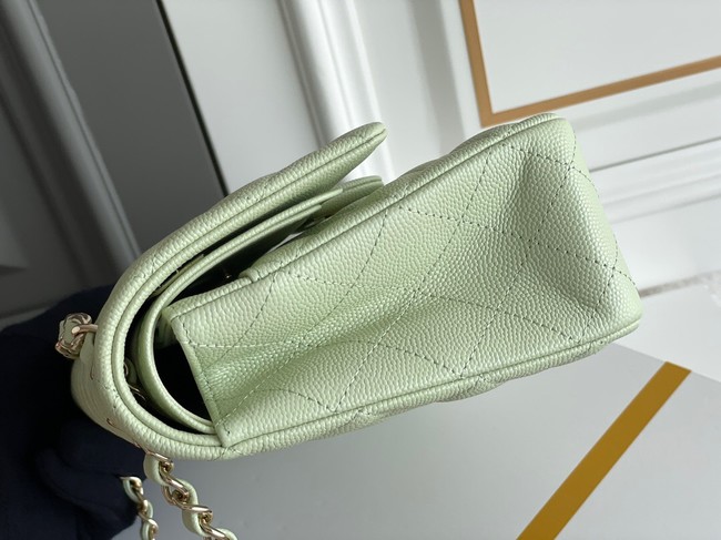 CHANEL CLASSIC 11.12 HANDBAG AS01112 LIGHT GREEN&GOLD Metal