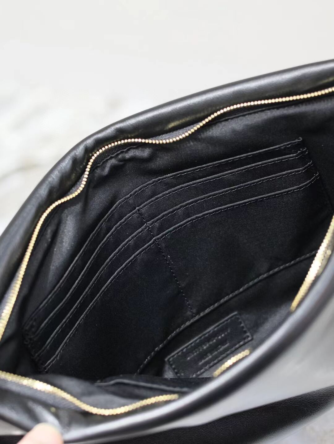 SAINT LAURENT CALYPSO LARGE POUCH IN LAMBSKIN 778943 black SAINT LAURENT CALYPSO LARGE POUCH IN LAMBSKIN 778943 black