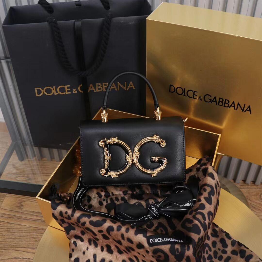 Dolce & Gabbana leather Shoulder Bag G6504 black Dolce & Gabbana leather Shoulder Bag G6504 black