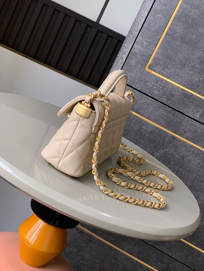 Chanel MINI FLAP BAG WITH TOP HANDLE AS5354 Cream