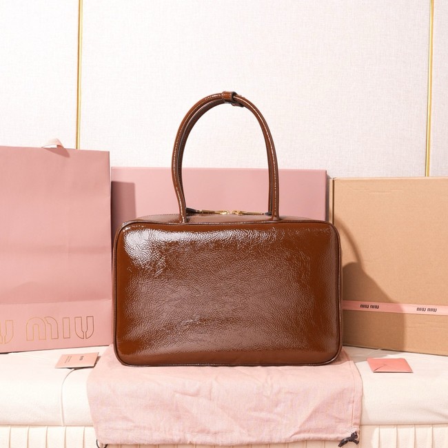 MIU MIU Leather Shoulder Bags 5BB117 Camel