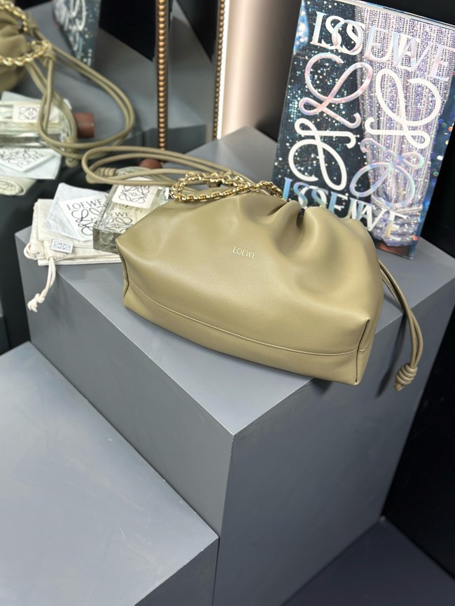 Loewe Napa Lamb Leather Flamenco Purse 80696 Khaki