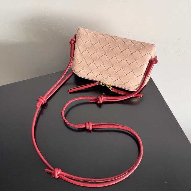 Bottega Veneta Intrecciato Concert Pouch 794258 Seashell&red