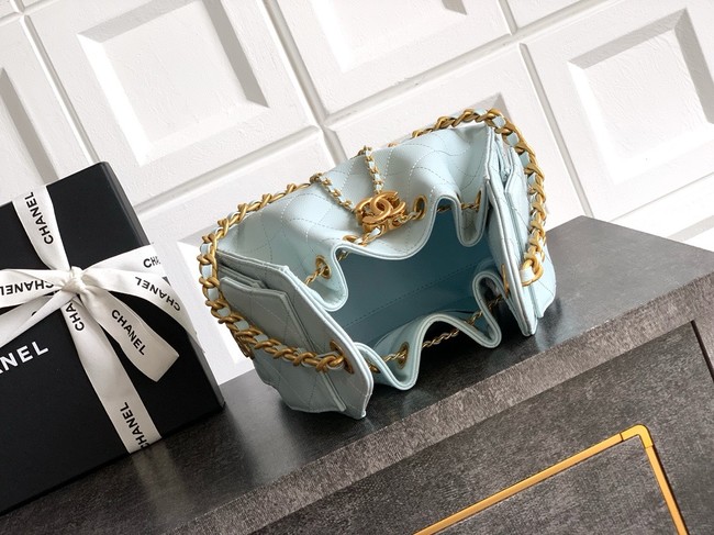 CHANEL 25 MINI HANDBAG AS5631 light blue