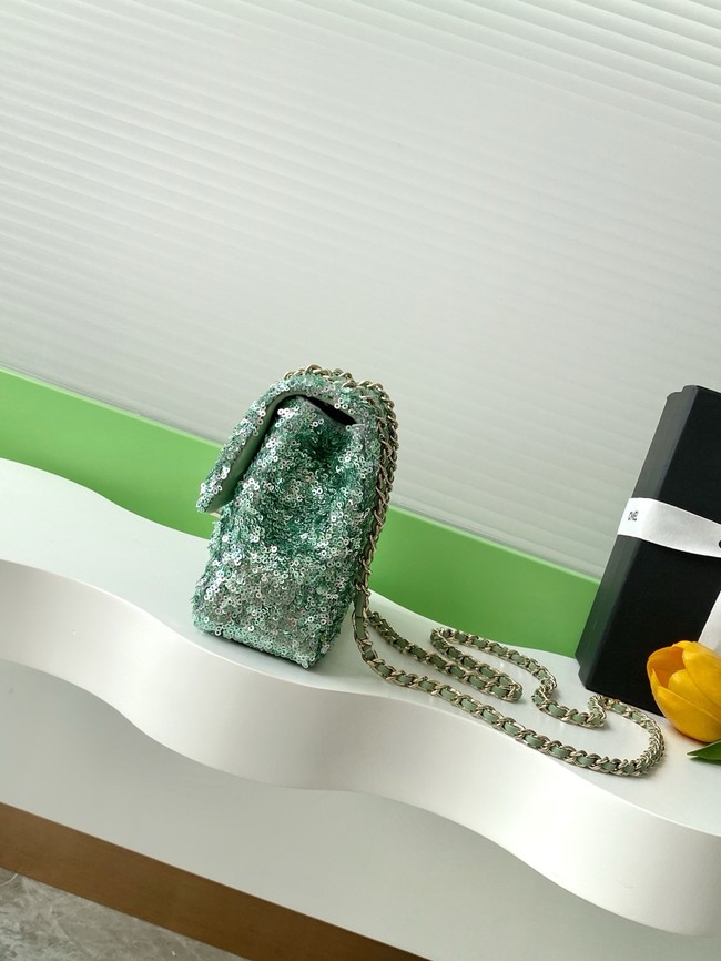 Chanel Fringed Sequins Flap Bag AS4561 green