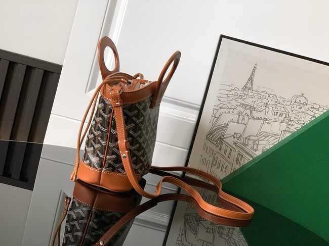 Goyard Calfskin Leather Tote Bag PM 00249 black&brown