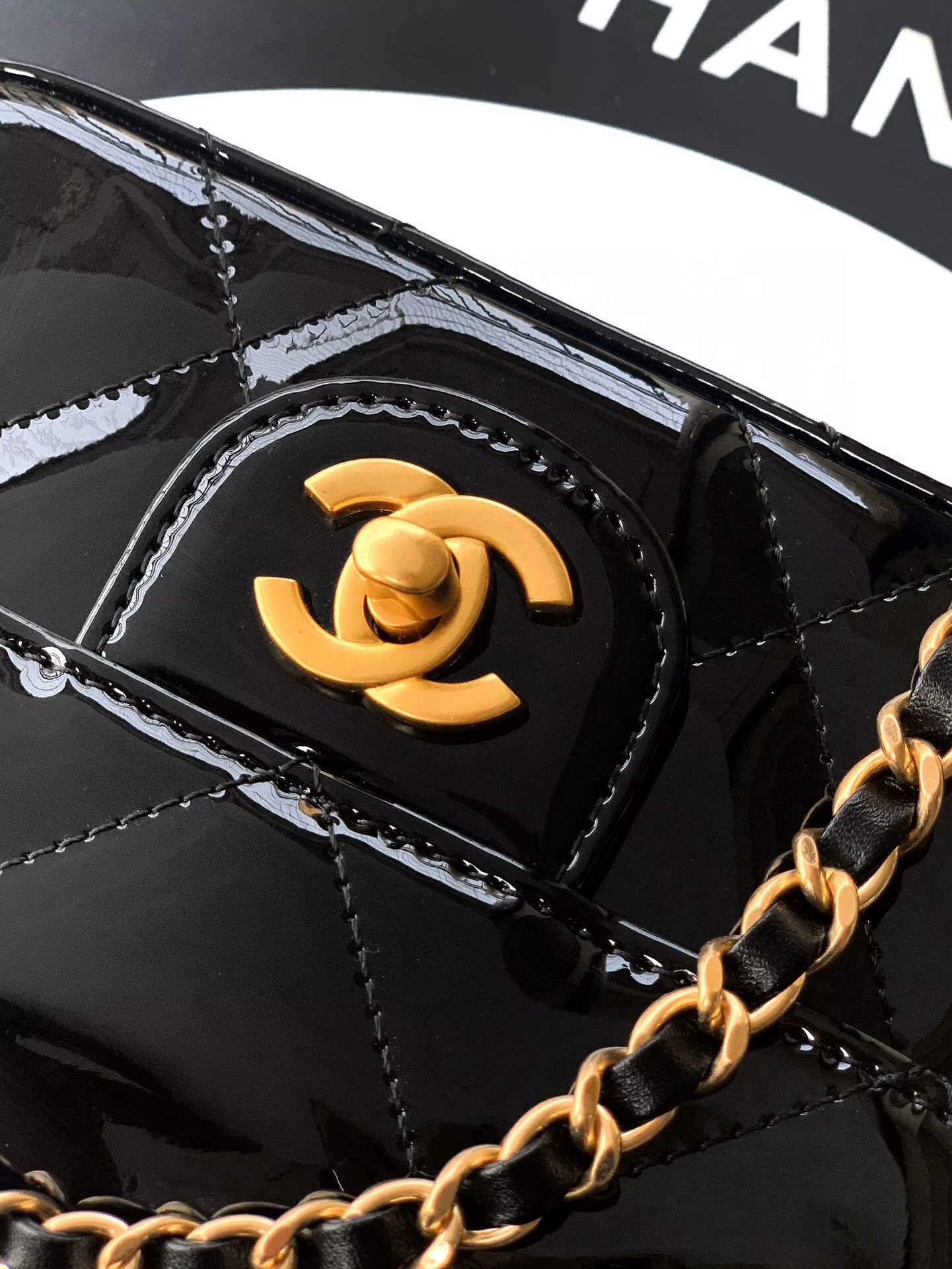 Chanel 25K Original Patent Leather Top Handle Bag A6320 Black Chanel 25K Original Patent Leather Top Handle Bag A6320 Black
