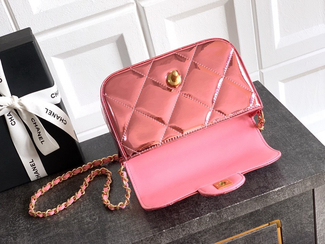 Chanel 25K Original Patent Leather Top Handle Bag A6320 Pink Chanel 25K Original Patent Leather Top Handle Bag A6320 Pink