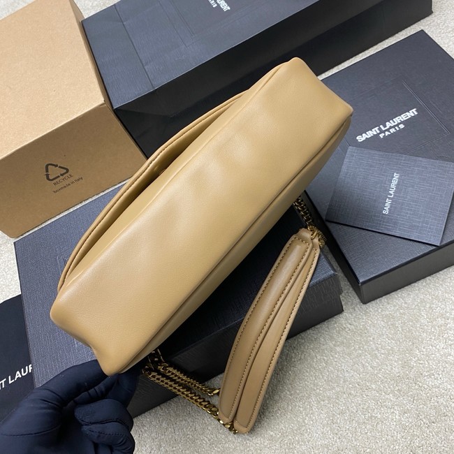 Saint Laurent CALYPSO small in plunged lambskin 734153 CARAMEL COGNAC