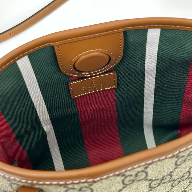 Gucci GG Emblem nano bucket bag GG canvas 847090 brown