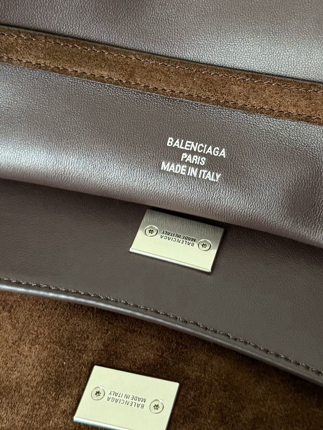 Balenciaga Rodeo Handbag Large suede calfskin 795459 Coffee