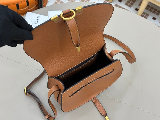 Chloe Grained Calfskin MARCIE saddle bag 31054 brown