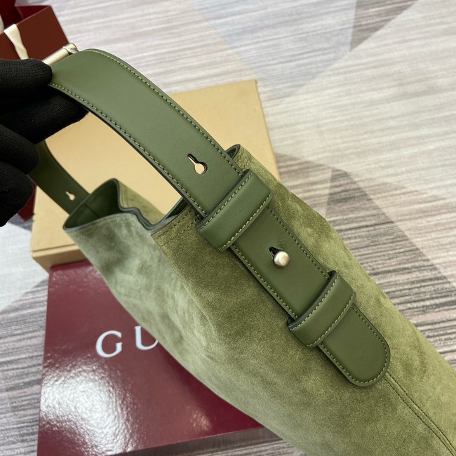 Gucci Beatrix medium tote bag suede 850926 green