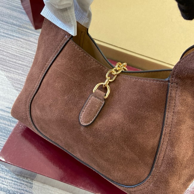 Gucci Beatrix medium tote bag suede 850926 dark brown suede