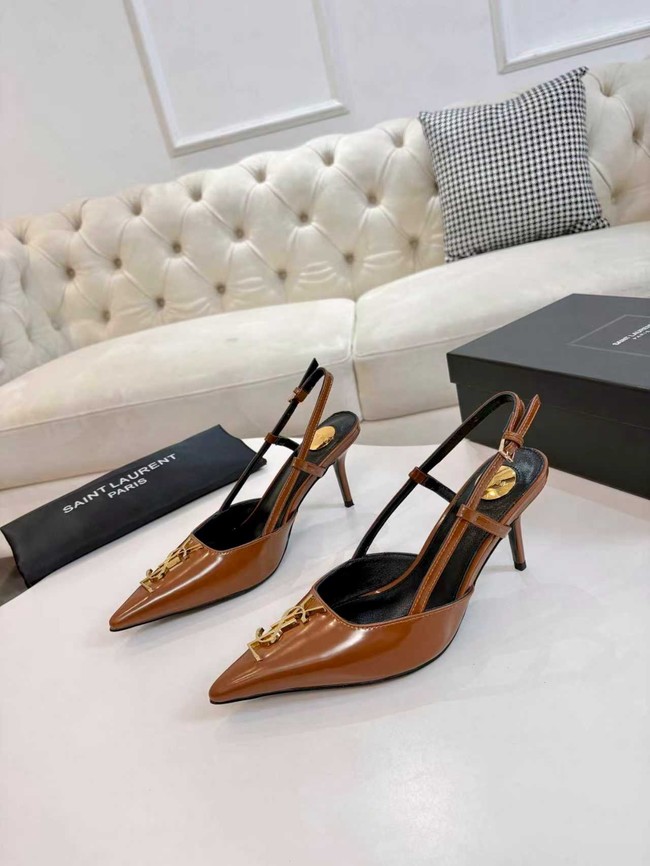 Saint Laurent slingback pumps in smooth leather 97170-4