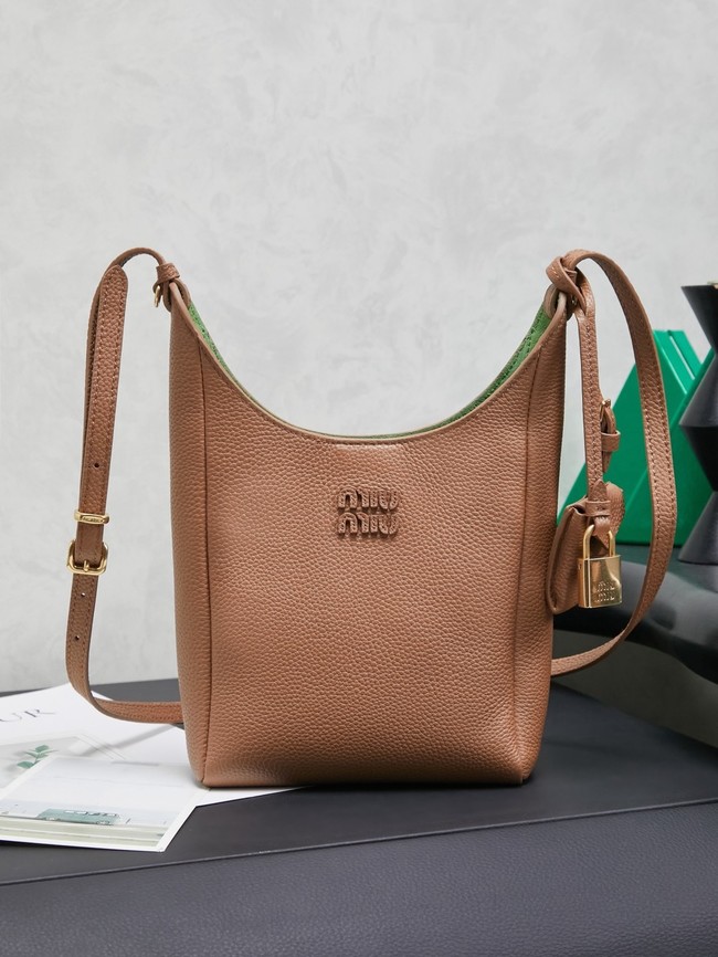 MIUMIU leather Shoulder Bag 5BE098 brown