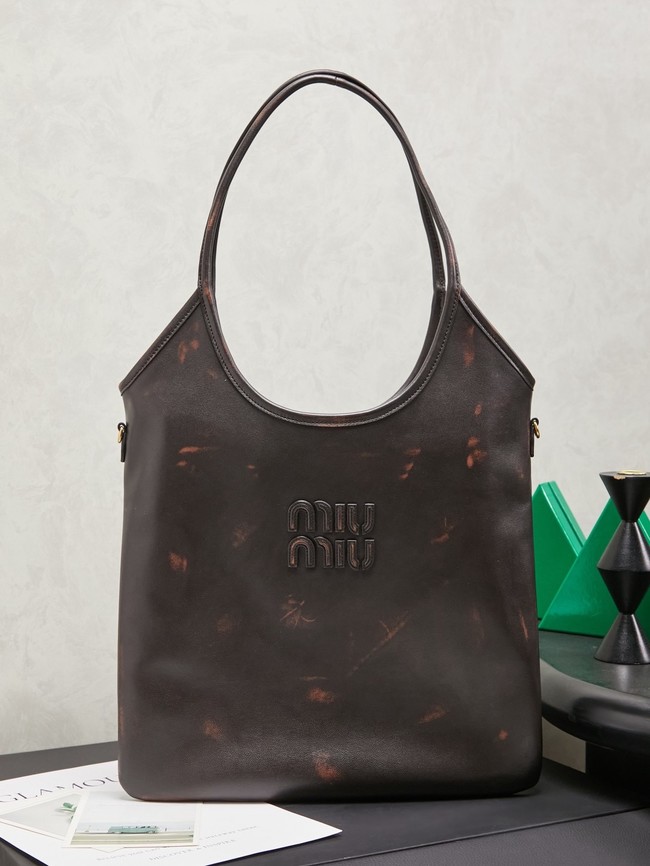 MIUMIU IVY leather handbag 5GB231 brown