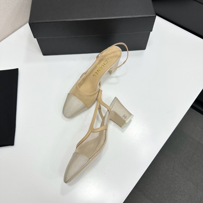Chanel Slingbacks Mesh & Grosgrain Heel Height 65mm G31318-3