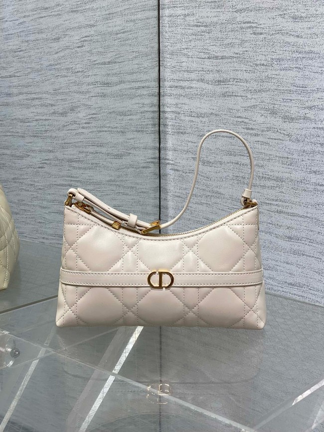 Small DiorTravel Nomad Pouch Cannage Lambskin 5267 Latte
